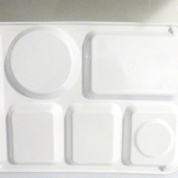 8x WHITE Texas Ware Melamine Ware DINNER TRAYS Vintage Serving Tray TV DINNER - Picture 9 of 9